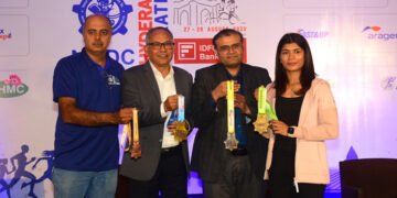 Hyderabad Runners Society unveils Finishers Medal of NMDC Hyderabad Marathon 2022