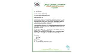 African Cricket Association lauds Toyam Industries Ltd efforts in concluding Africa Cup T20