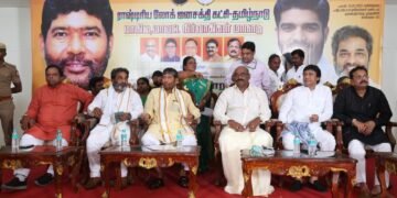 Shri Pashupati Kumar Paras Union Minister for Food Processing Industries and President RLJP addressed the party's Tamil Nadu state and district level executive meeting held in Chennai